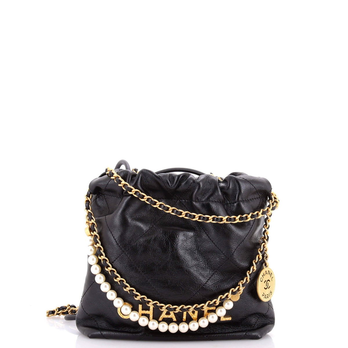 22 Chain Hobo Quilted Calfskin with Pearl Chain Mini