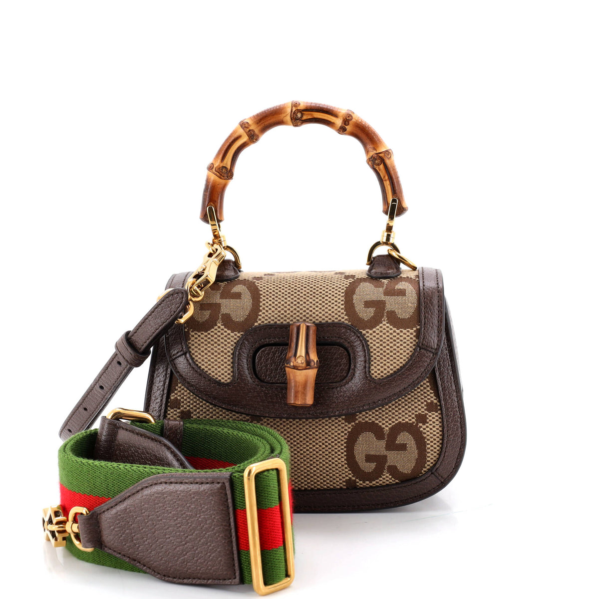 Bamboo 1947 Top Handle Bag Jumbo GG Canvas Mini
