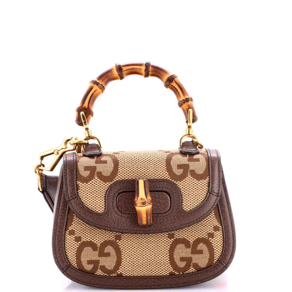 Bamboo 1947 Top Handle Bag Jumbo GG Canvas Mini