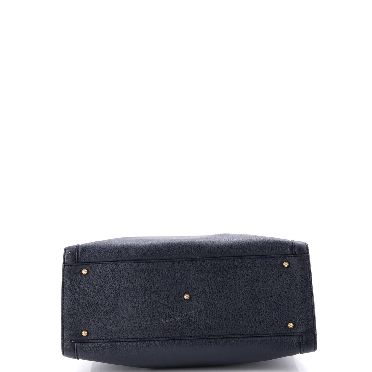 Bamboo Handle Tote Leather Large