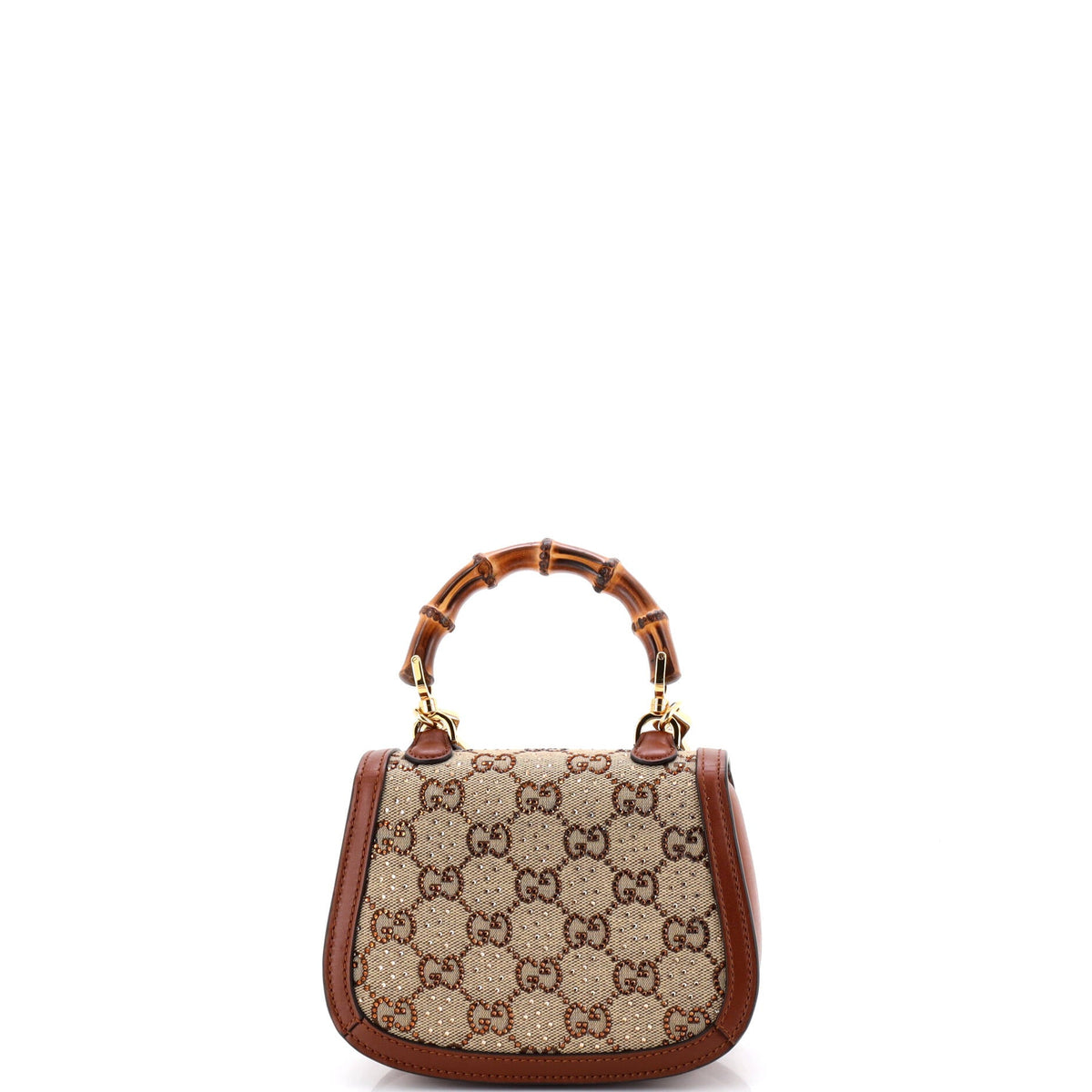 Bamboo 1947 Top Handle Bag Crystal Embellished GG Canvas Mini