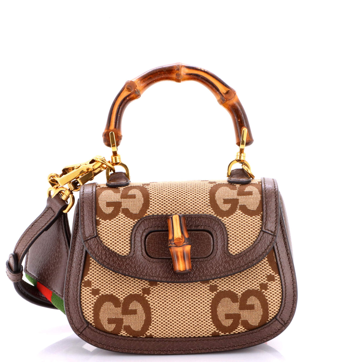 Bamboo 1947 Top Handle Bag Jumbo GG Canvas Mini