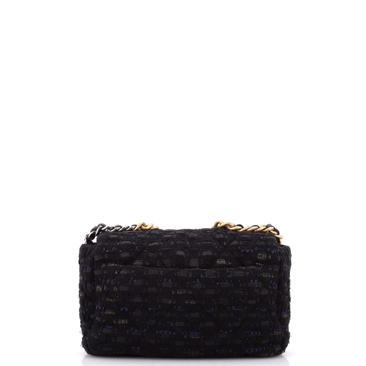 19 Flap Bag Quilted Tweed and Ribbon Medium