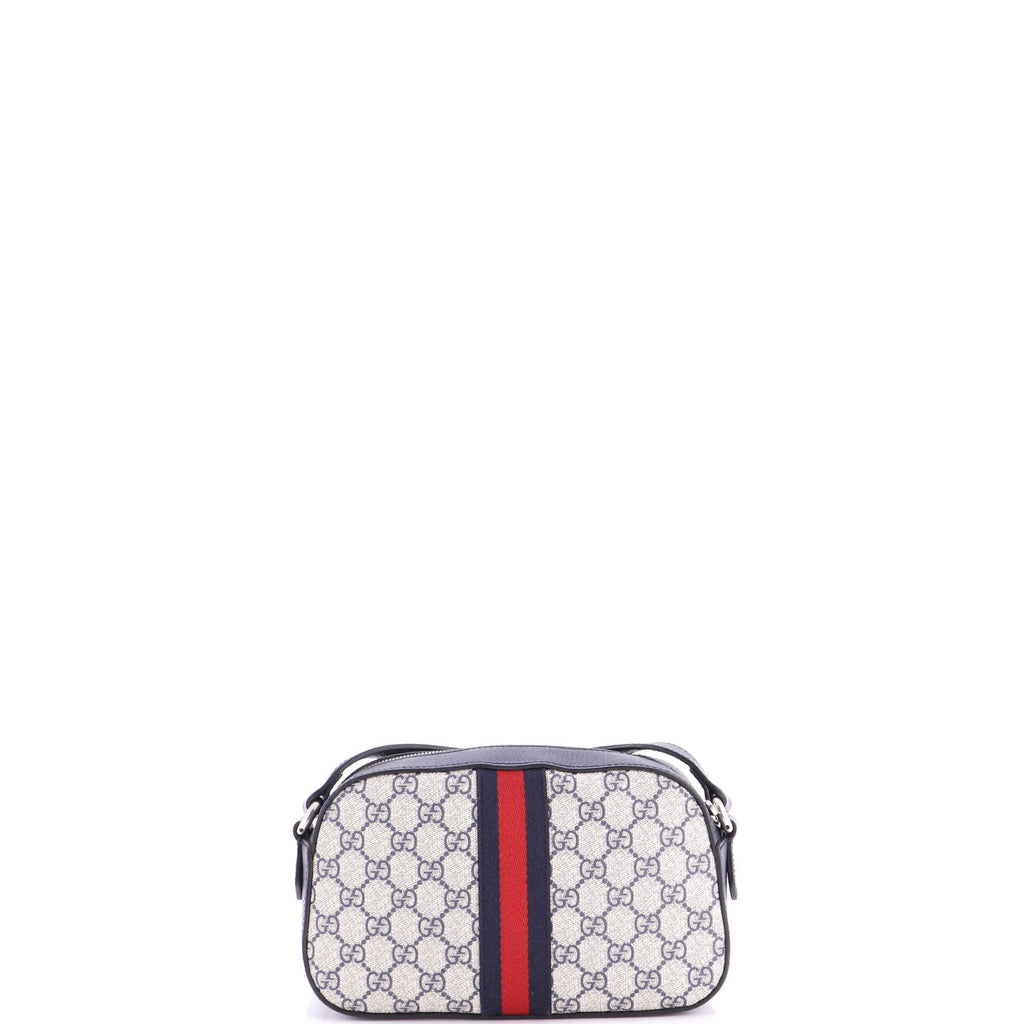 Ophidia Camera Shoulder Bag GG Coated Canvas with Leather Small