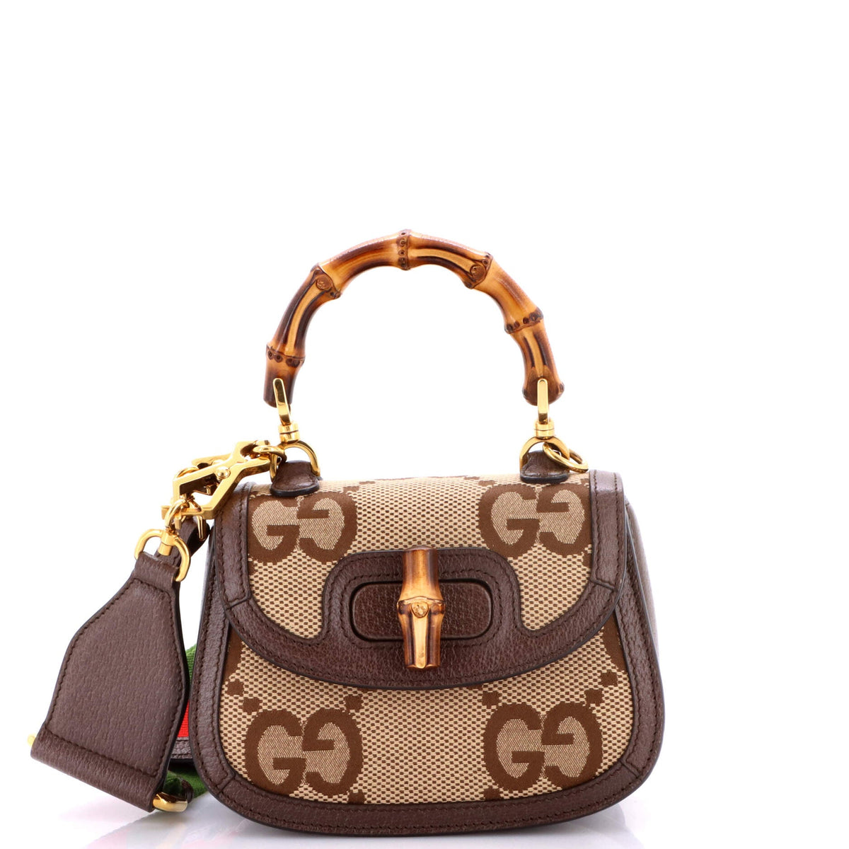 Bamboo 1947 Top Handle Bag Jumbo GG Canvas Mini
