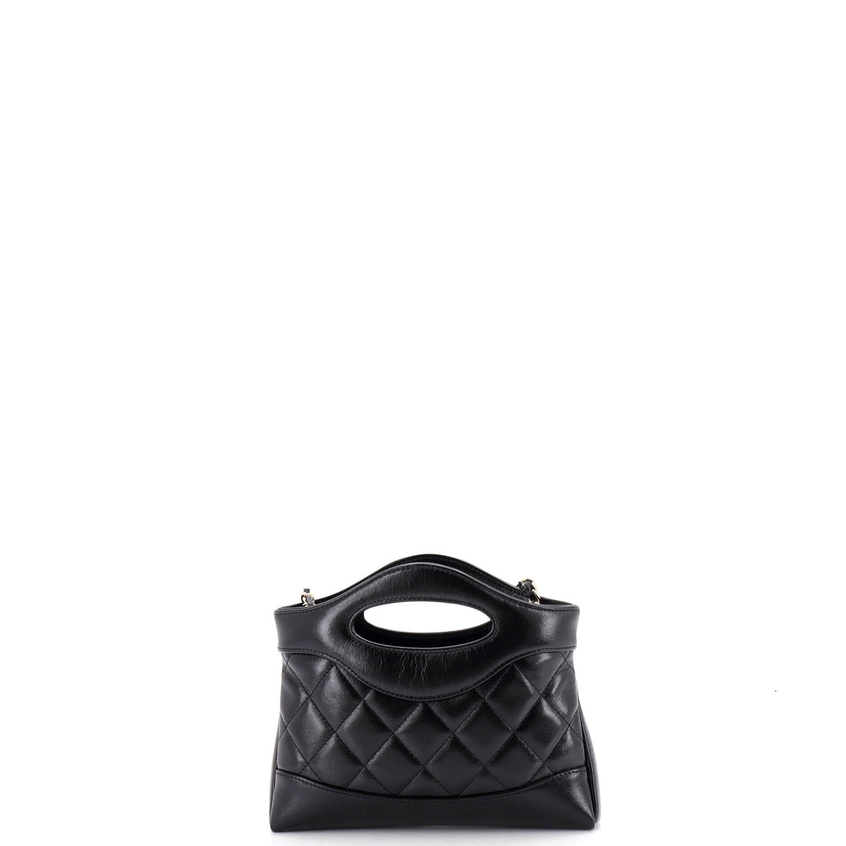 31 Shopping Bag Clutch with Chain Quilted Lambskin Small