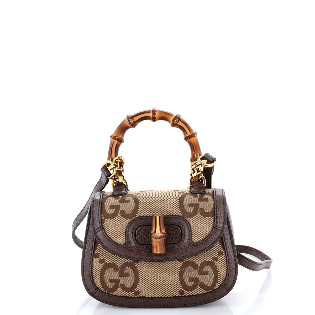 Bamboo 1947 Top Handle Bag Jumbo GG Canvas Mini