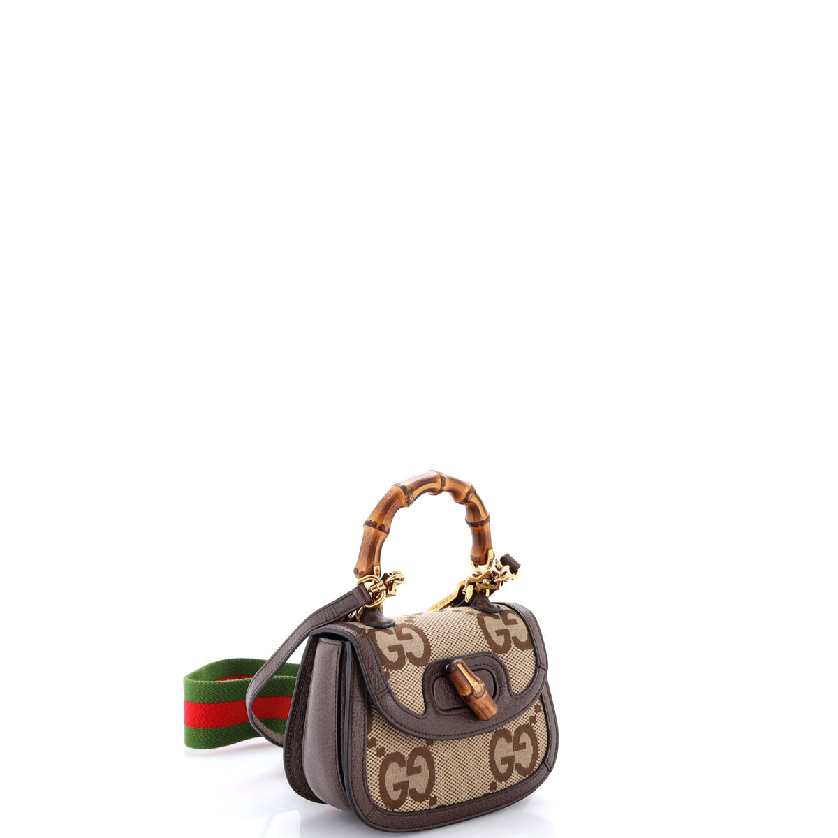 Bamboo 1947 Top Handle Bag Jumbo GG Canvas Mini