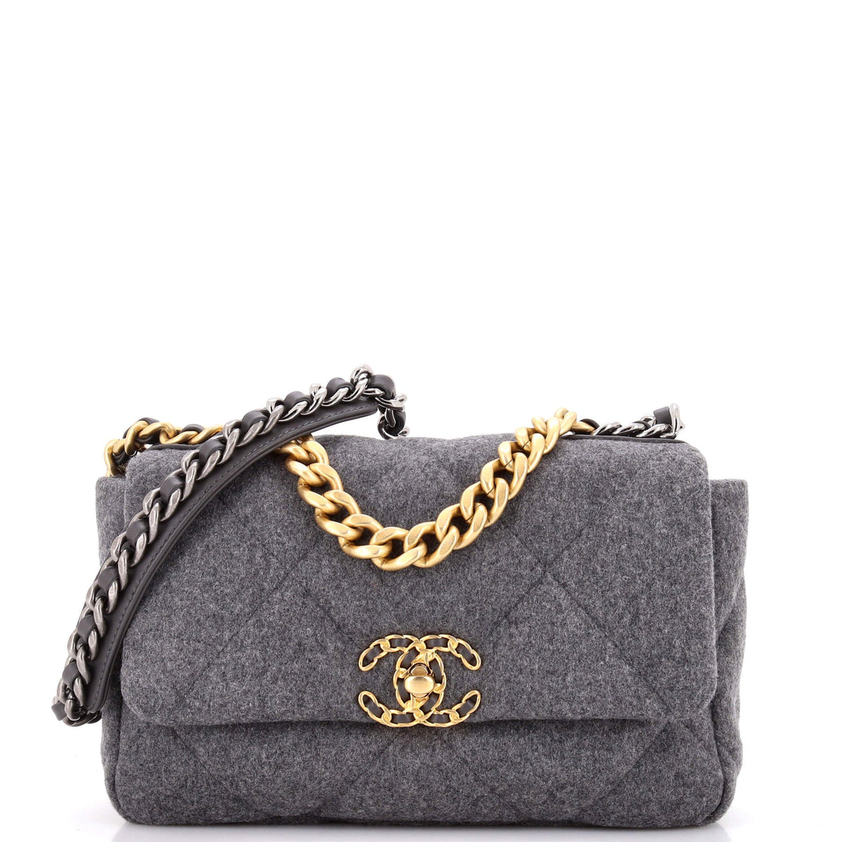 19 Flap Bag Quilted Wool Medium