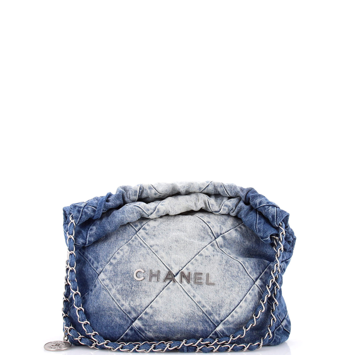 22 Chain Hobo Quilted Denim Small