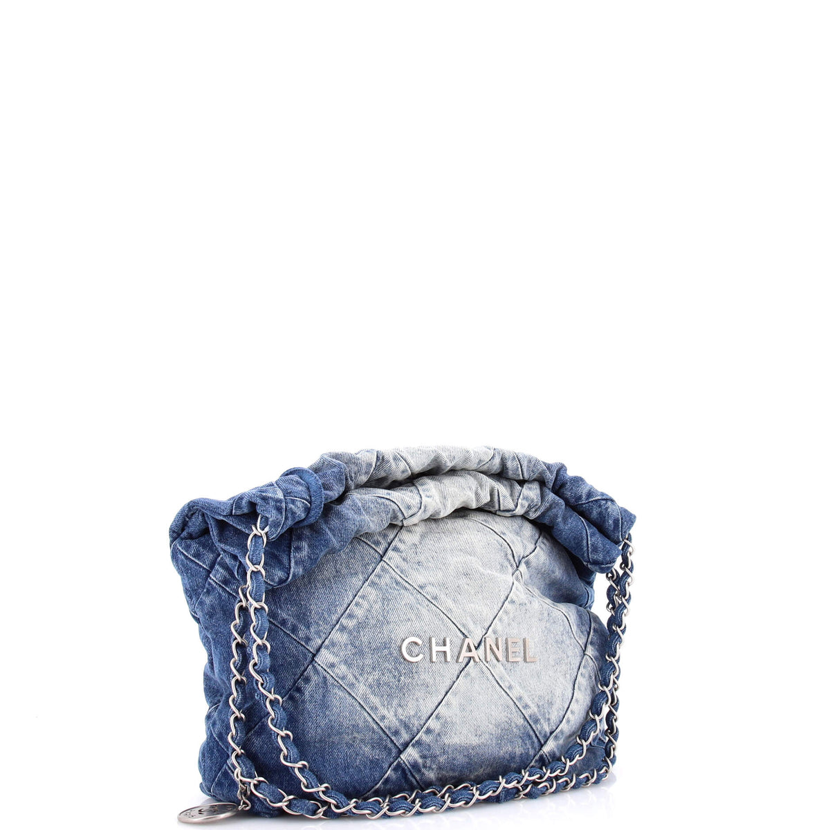 22 Chain Hobo Quilted Denim Small