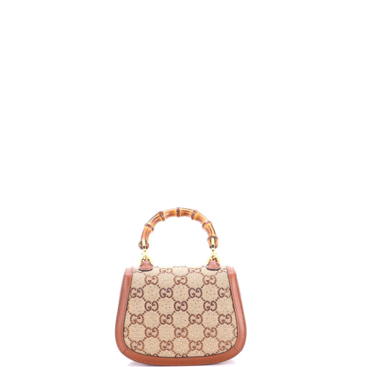 Bamboo 1947 Top Handle Bag Crystal Embellished GG Canvas Mini