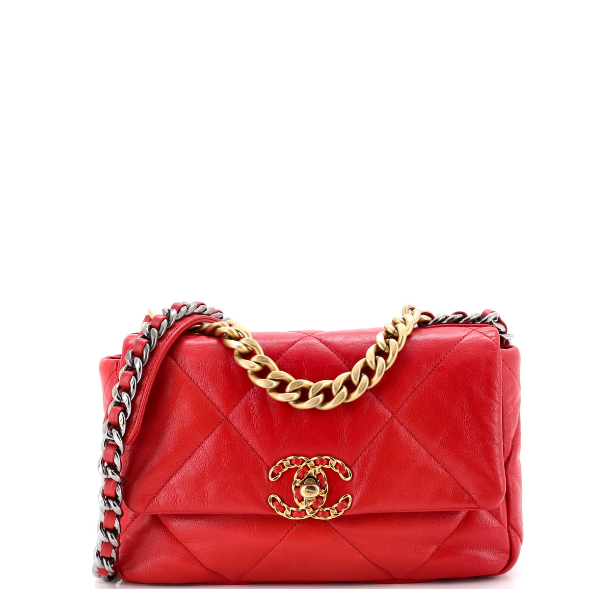 19 Flap Bag Quilted Leather Medium