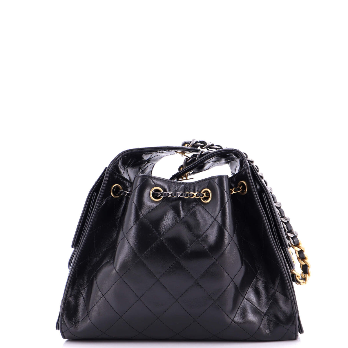 25 Hobo Bag Quilted Shiny Crumpled Calfskin Small