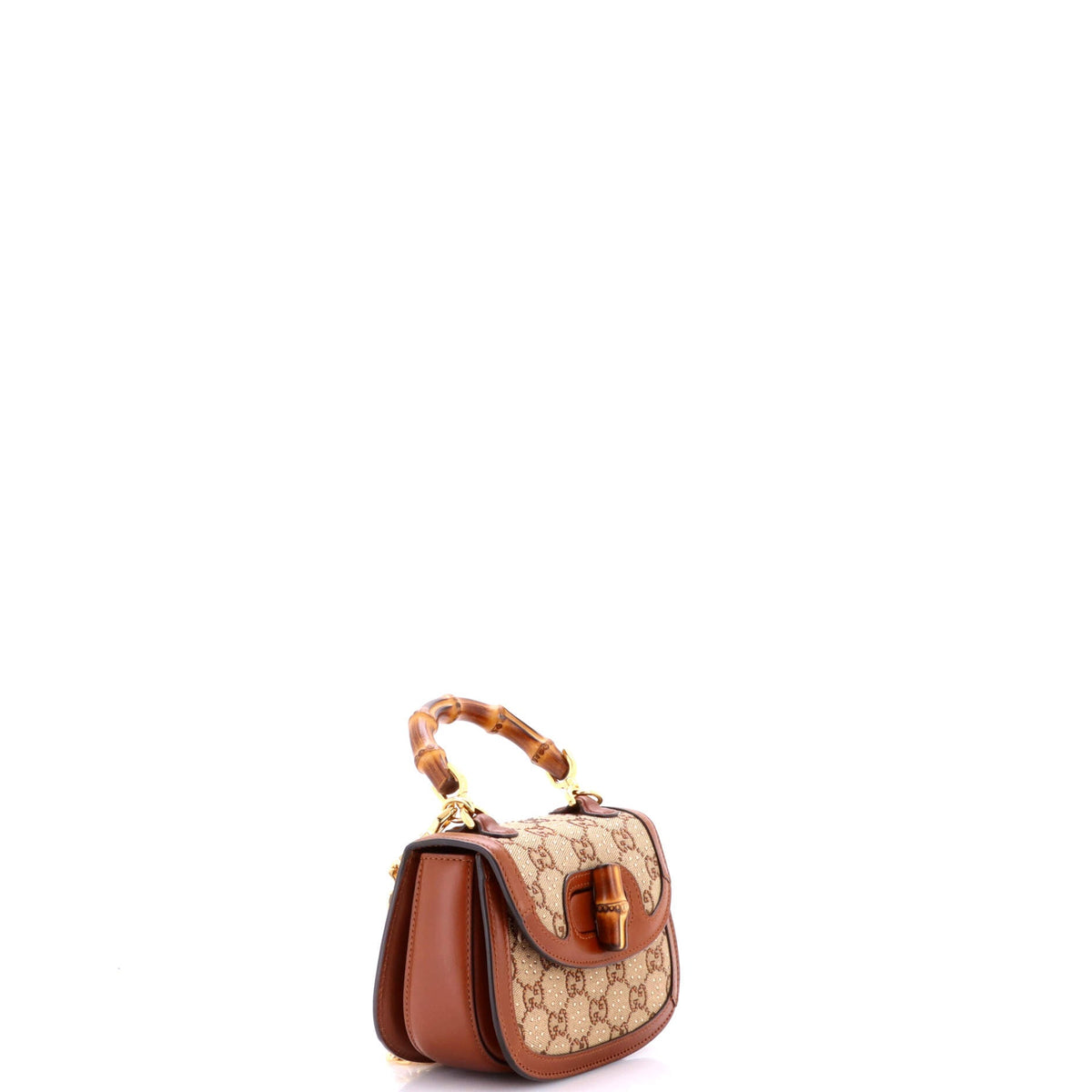 Bamboo 1947 Top Handle Bag Crystal Embellished GG Canvas Mini