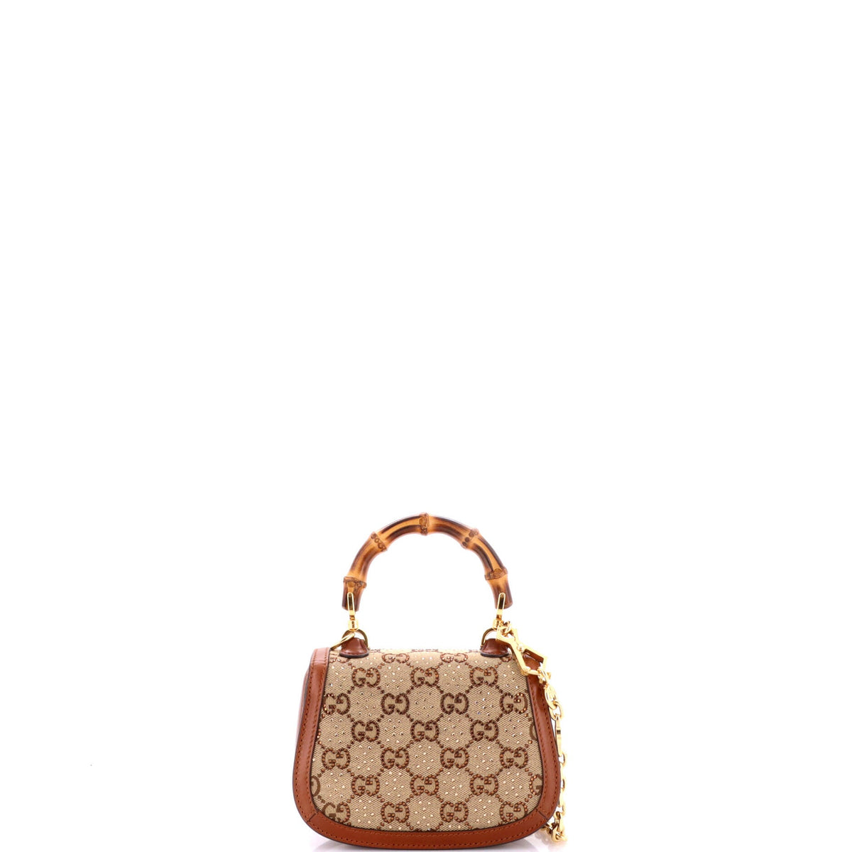 Bamboo 1947 Top Handle Bag Crystal Embellished GG Canvas Mini
