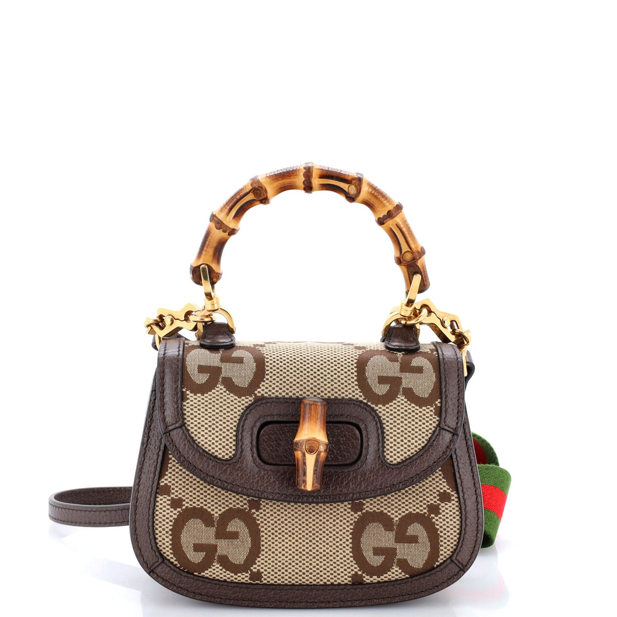 Bamboo 1947 Top Handle Bag Jumbo GG Canvas Mini