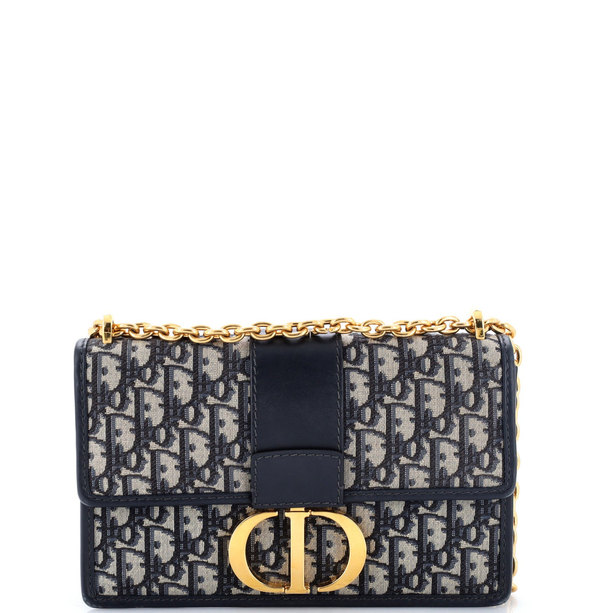 30 Montaigne Chain Flap Bag Oblique Canvas East West