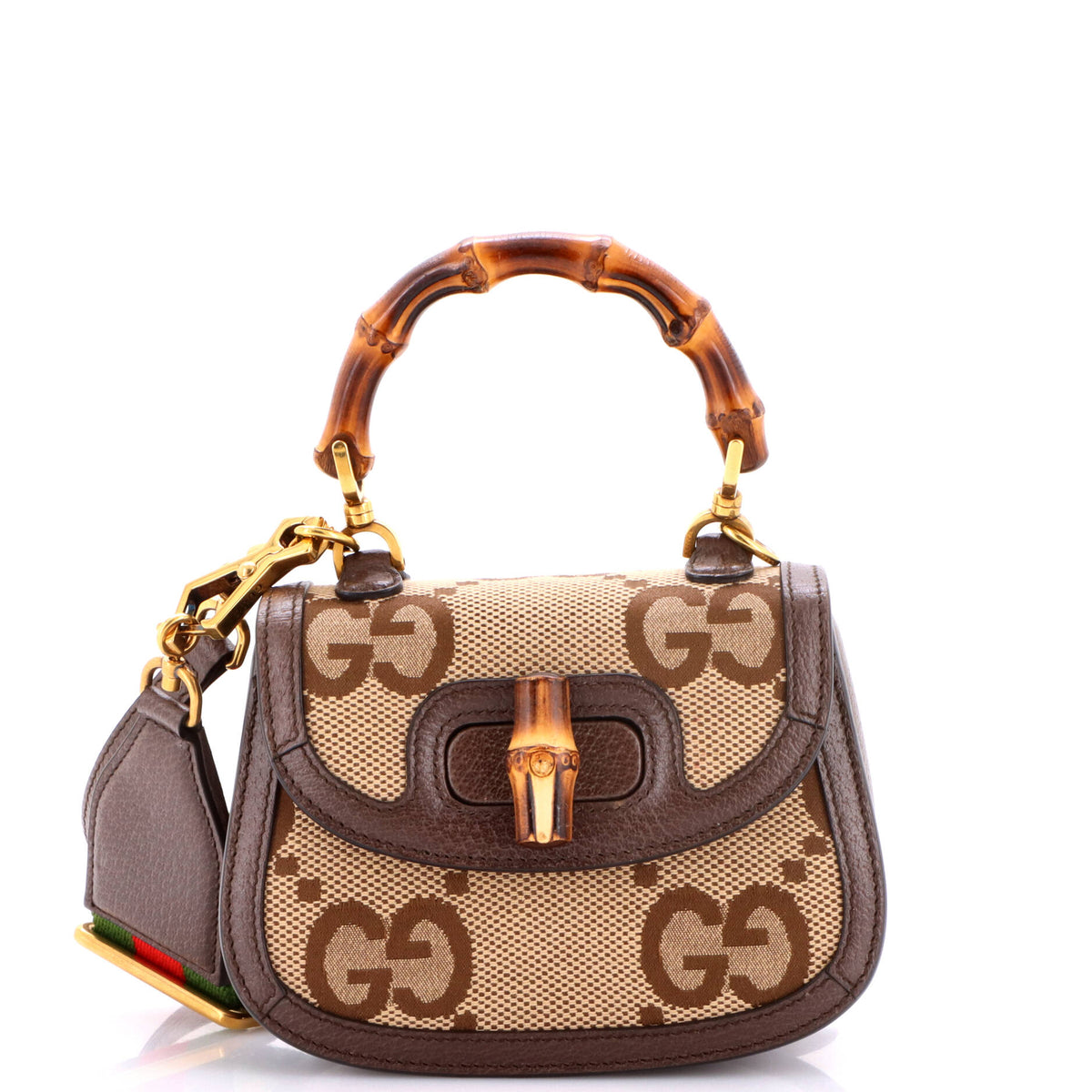 Bamboo 1947 Top Handle Bag Jumbo GG Canvas Mini