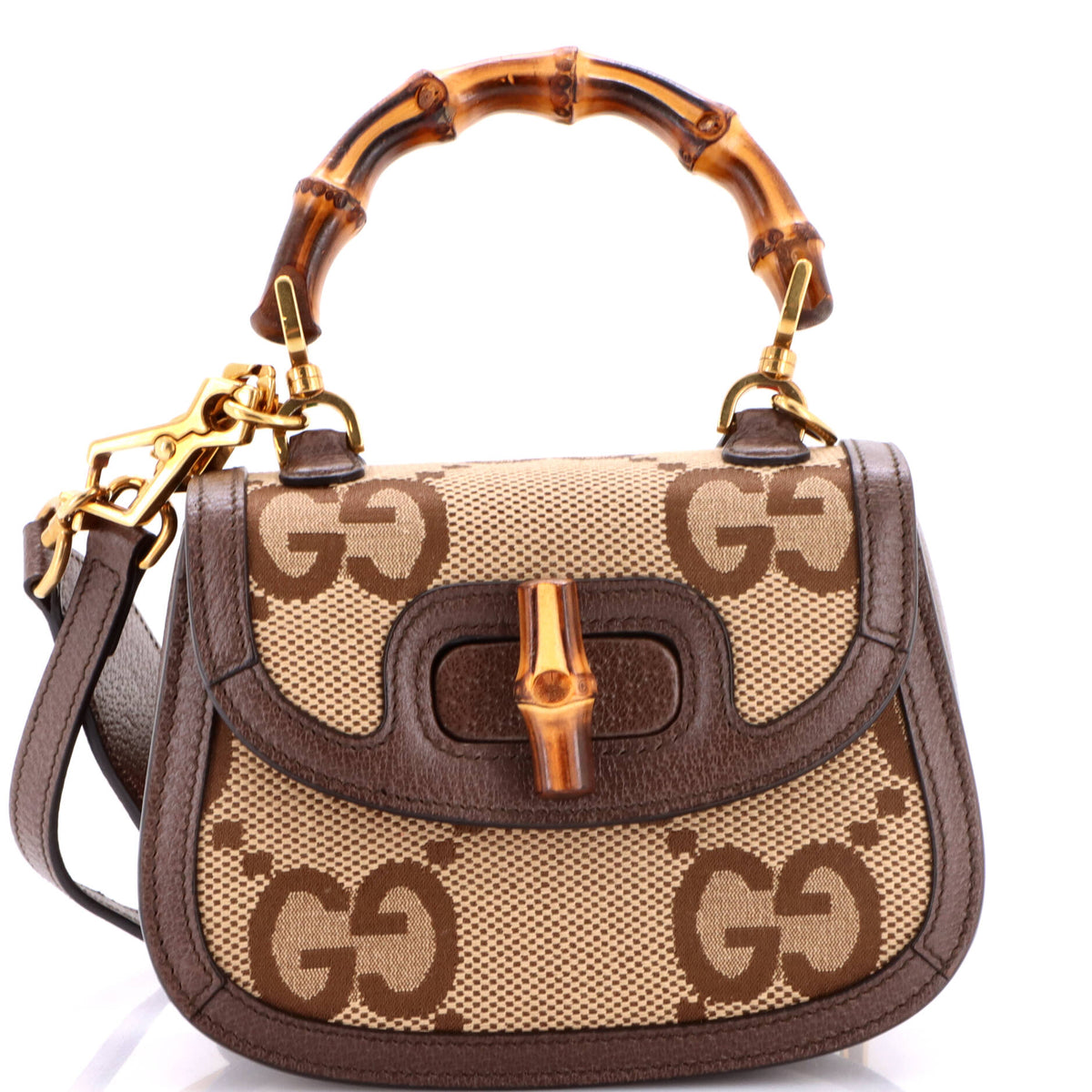 Bamboo 1947 Top Handle Bag Jumbo GG Canvas Mini