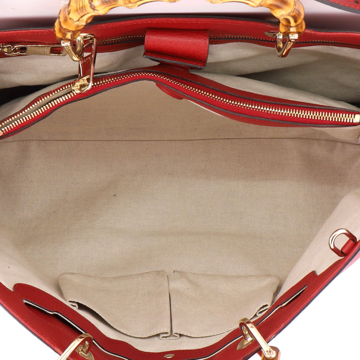 Bamboo Shopper Tote Leather Large