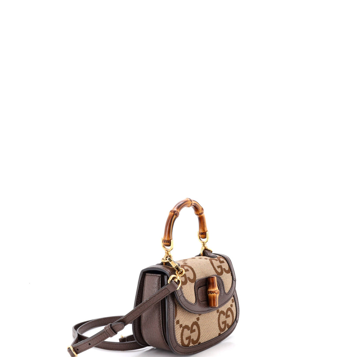 Bamboo 1947 Top Handle Bag Jumbo GG Canvas Mini