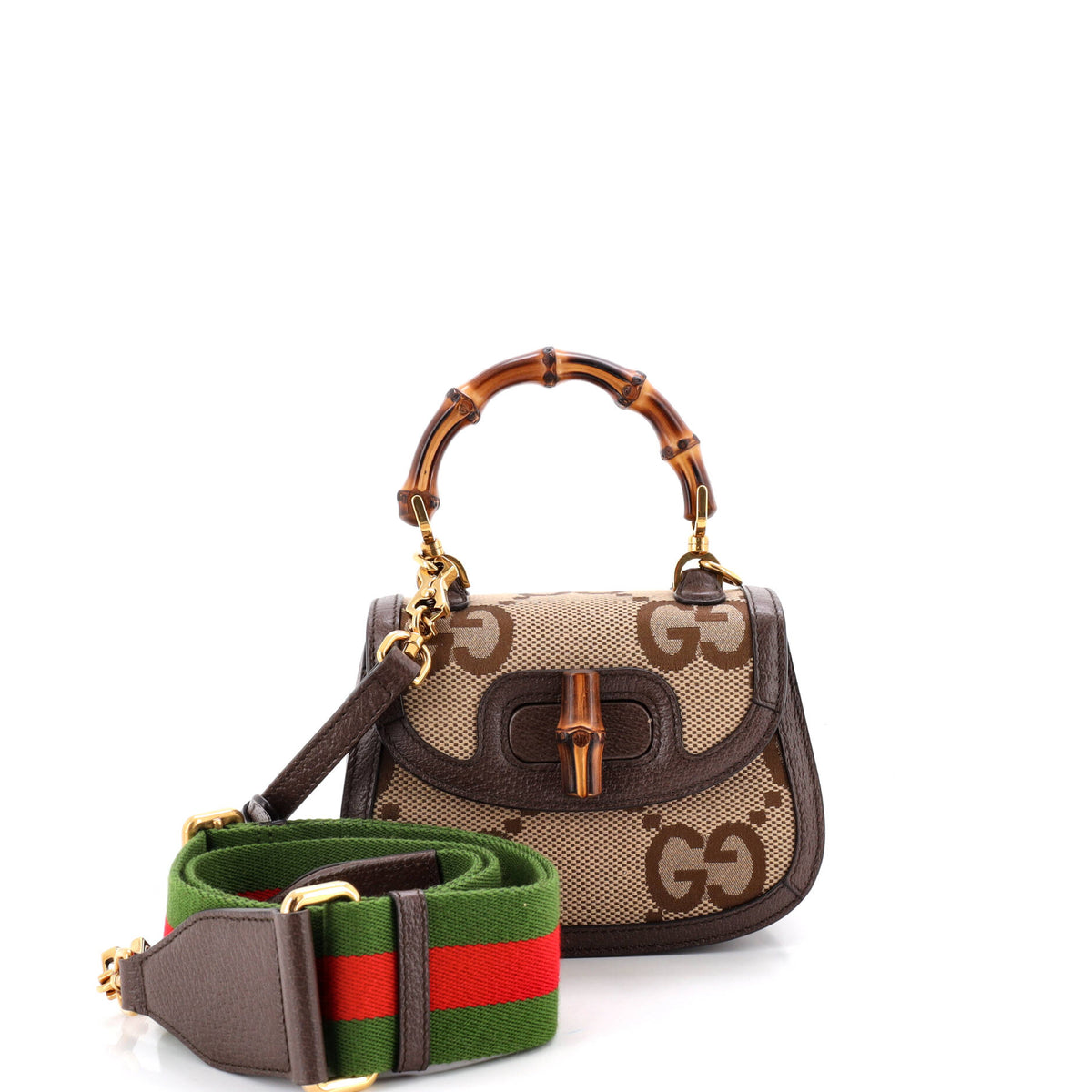 Bamboo 1947 Top Handle Bag Jumbo GG Canvas Mini
