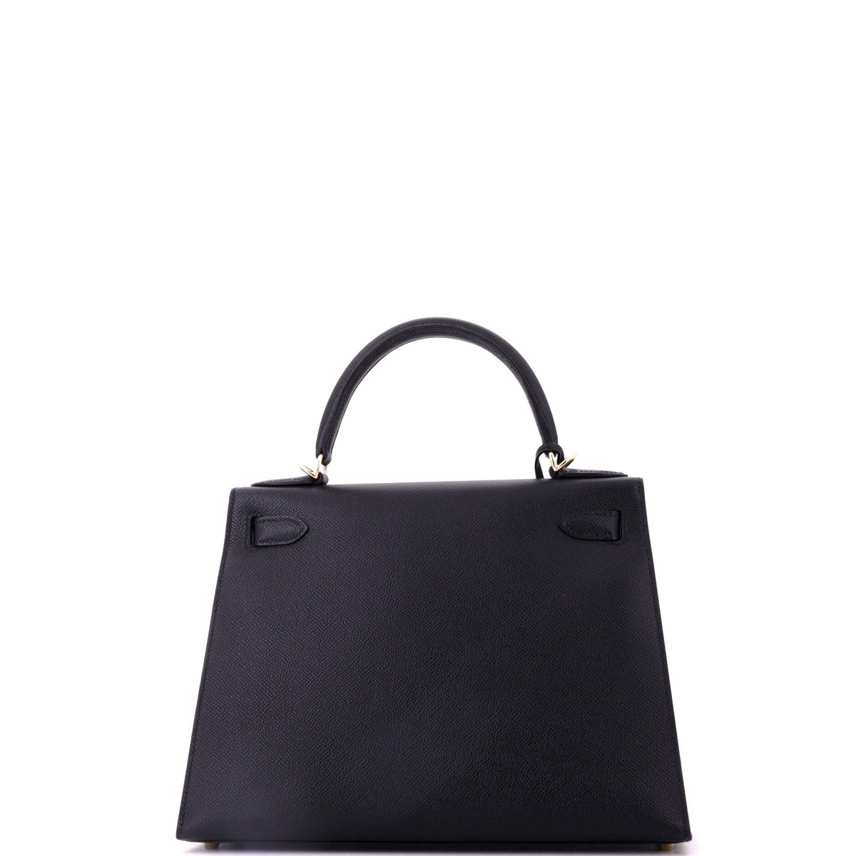 Kelly Handbag Noir Epsom with Permabrass Hardware 28
