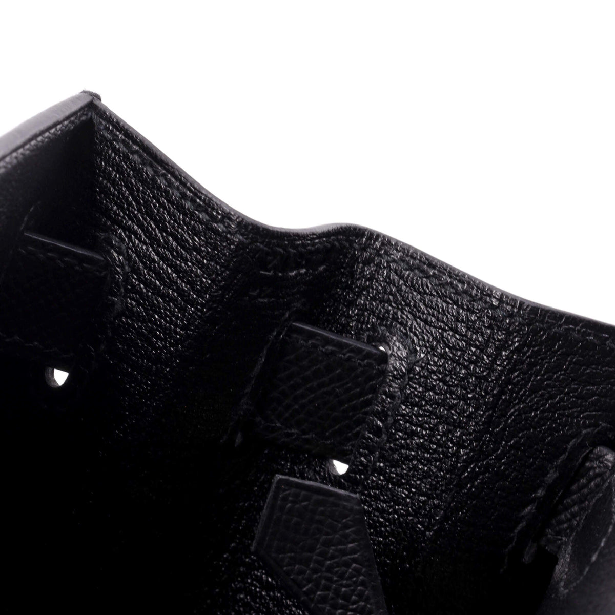 Kelly Handbag Noir Epsom with Permabrass Hardware 28