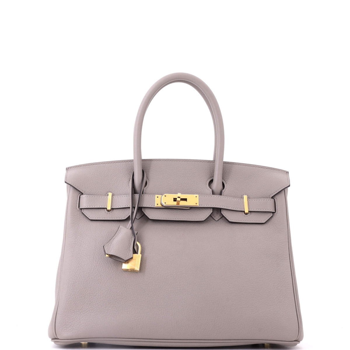 Birkin Handbag Gris Asphalte Novillo with Gold Hardware 30