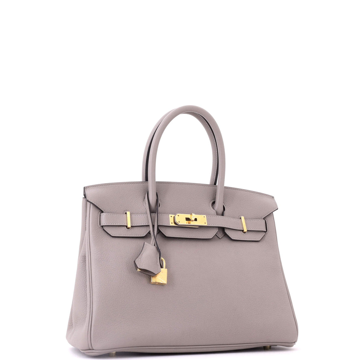 Birkin Handbag Gris Asphalte Novillo with Gold Hardware 30