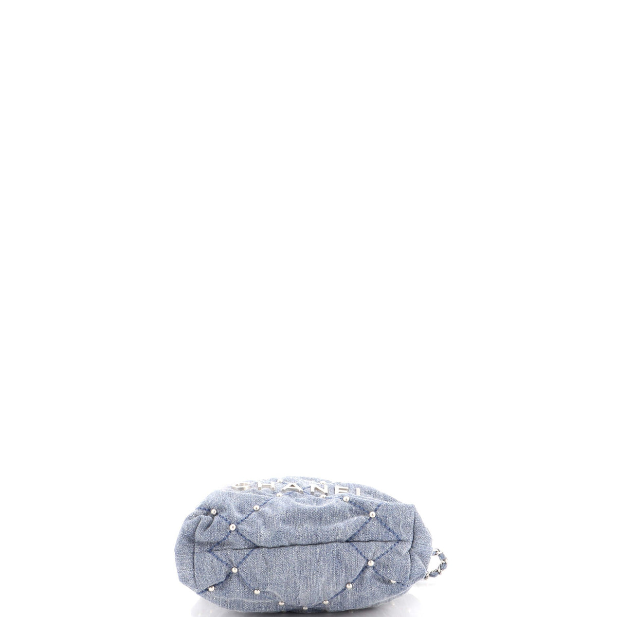 22 Chain Hobo Quilted Studded Denim Mini