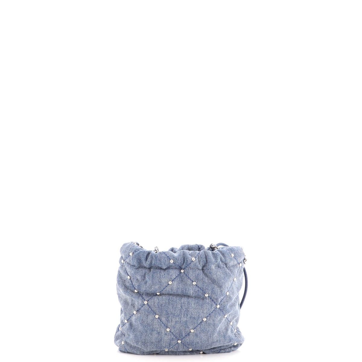 22 Chain Hobo Quilted Studded Denim Mini