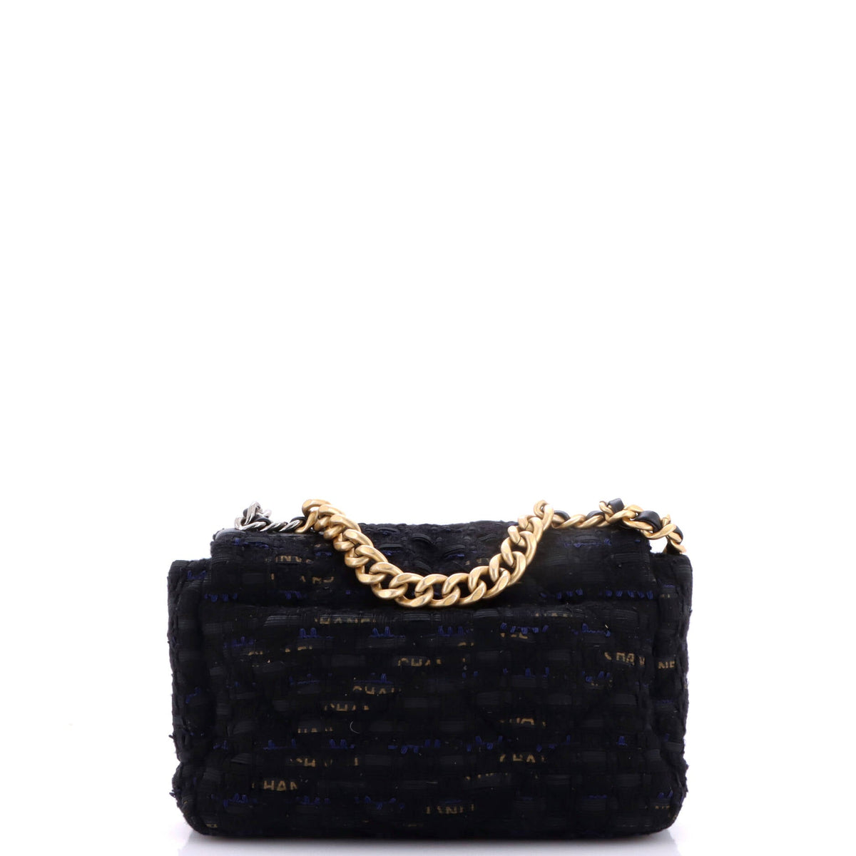 19 Flap Bag Quilted Tweed and Ribbon Medium