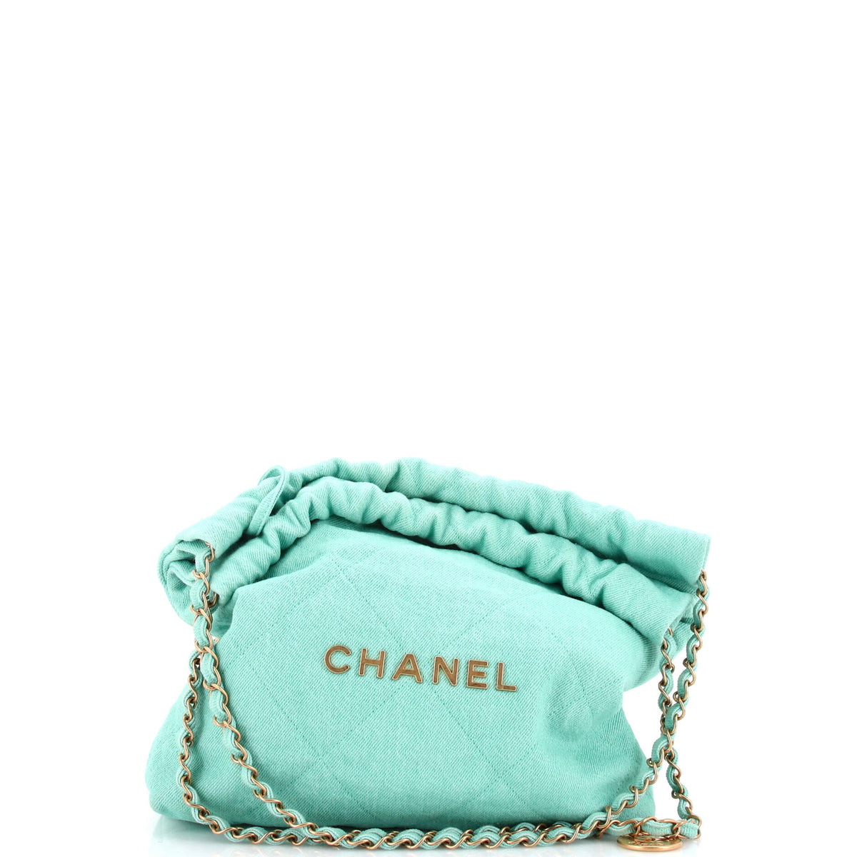 22 Chain Hobo Quilted Denim Small
