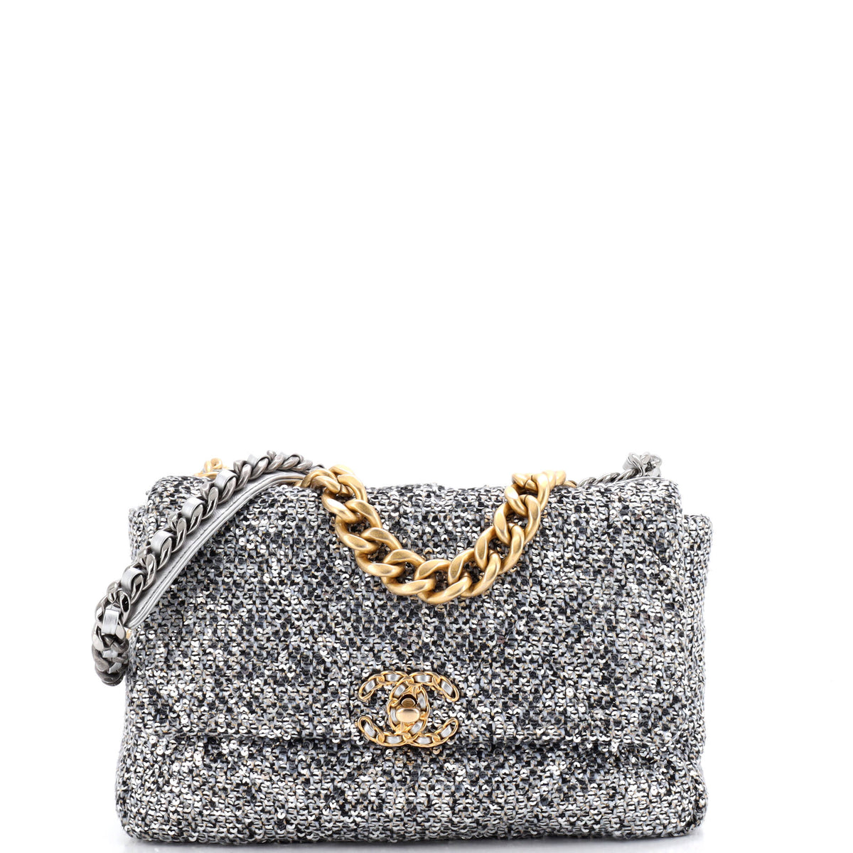 19 Flap Bag Quilted Sequins Medium