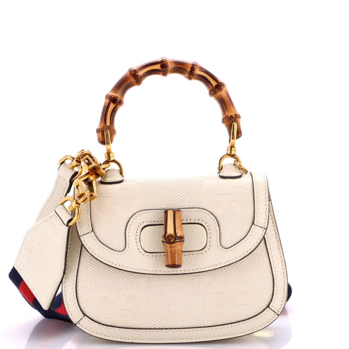 Bamboo 1947 Top Handle Bag Jumbo GG Canvas Mini
