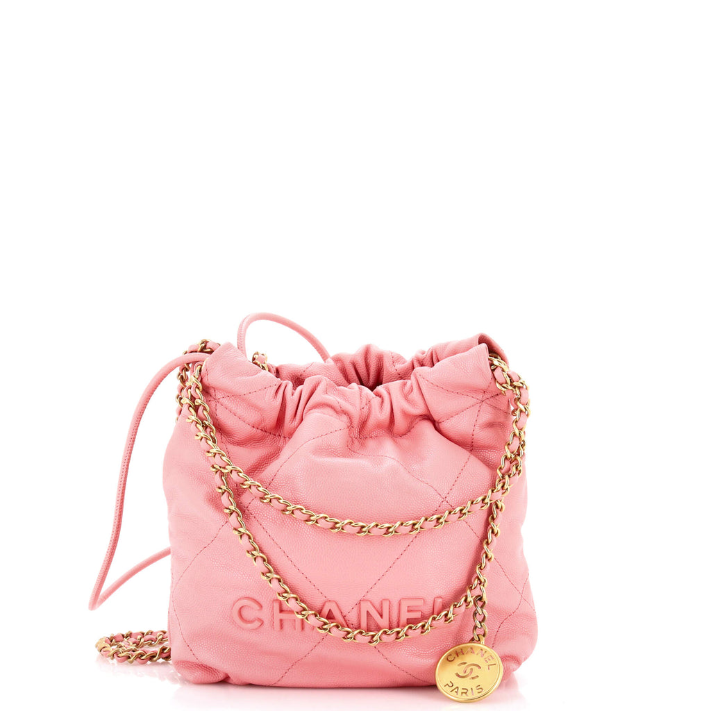 22 Chain Hobo Quilted Caviar Mini