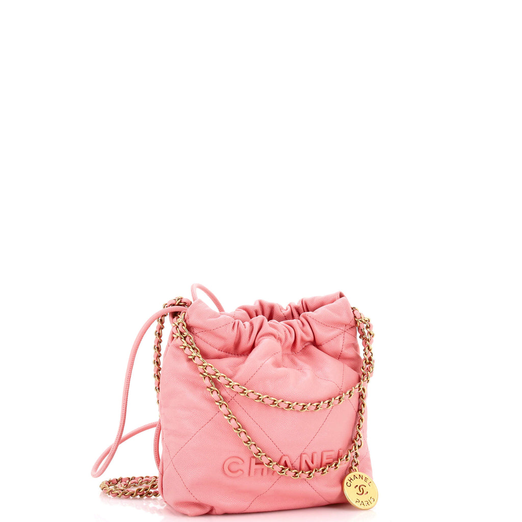22 Chain Hobo Quilted Caviar Mini