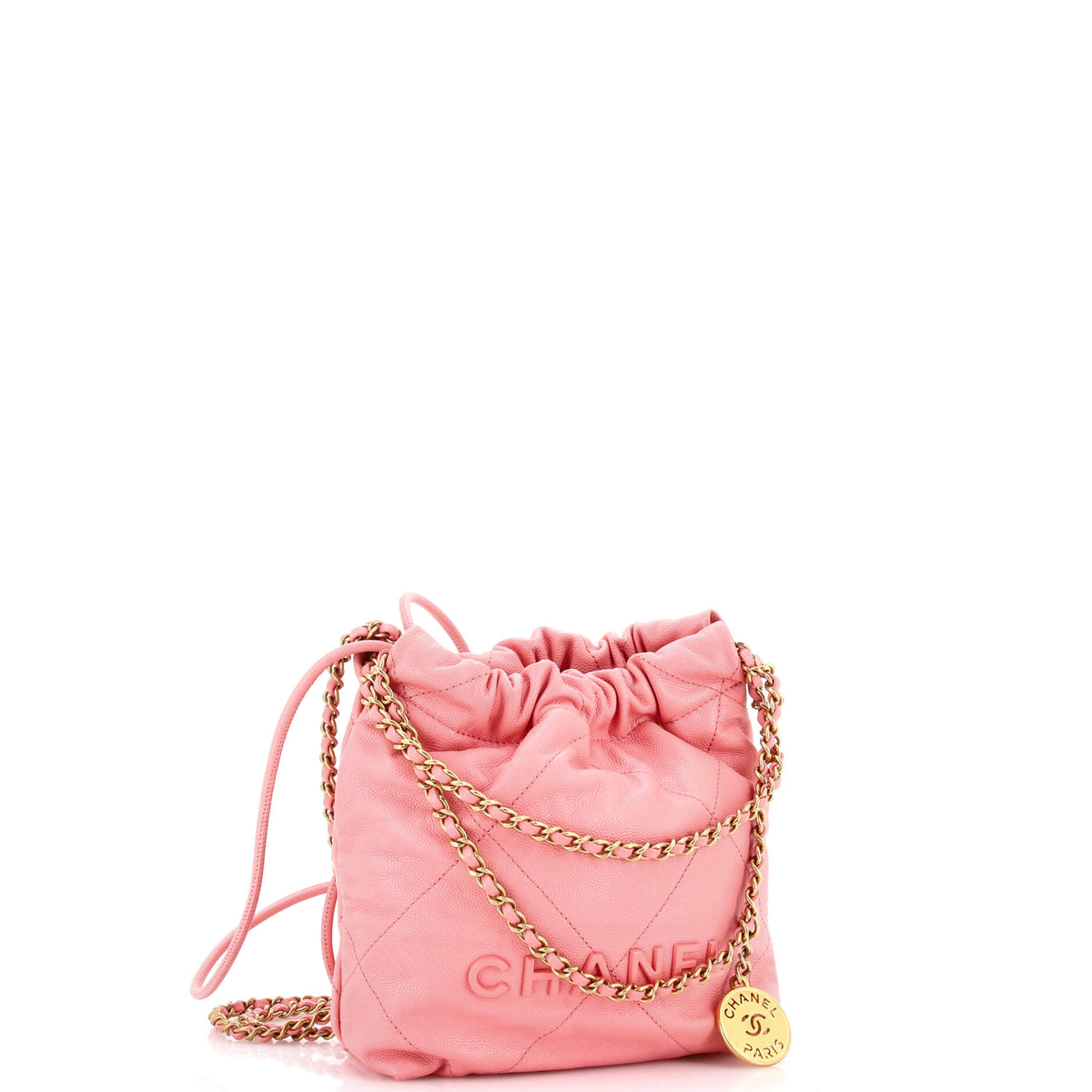 22 Chain Hobo Quilted Caviar Mini