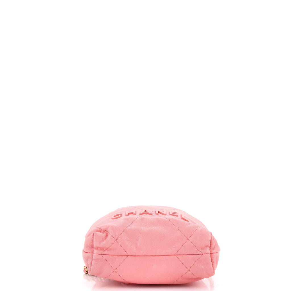 22 Chain Hobo Quilted Caviar Mini