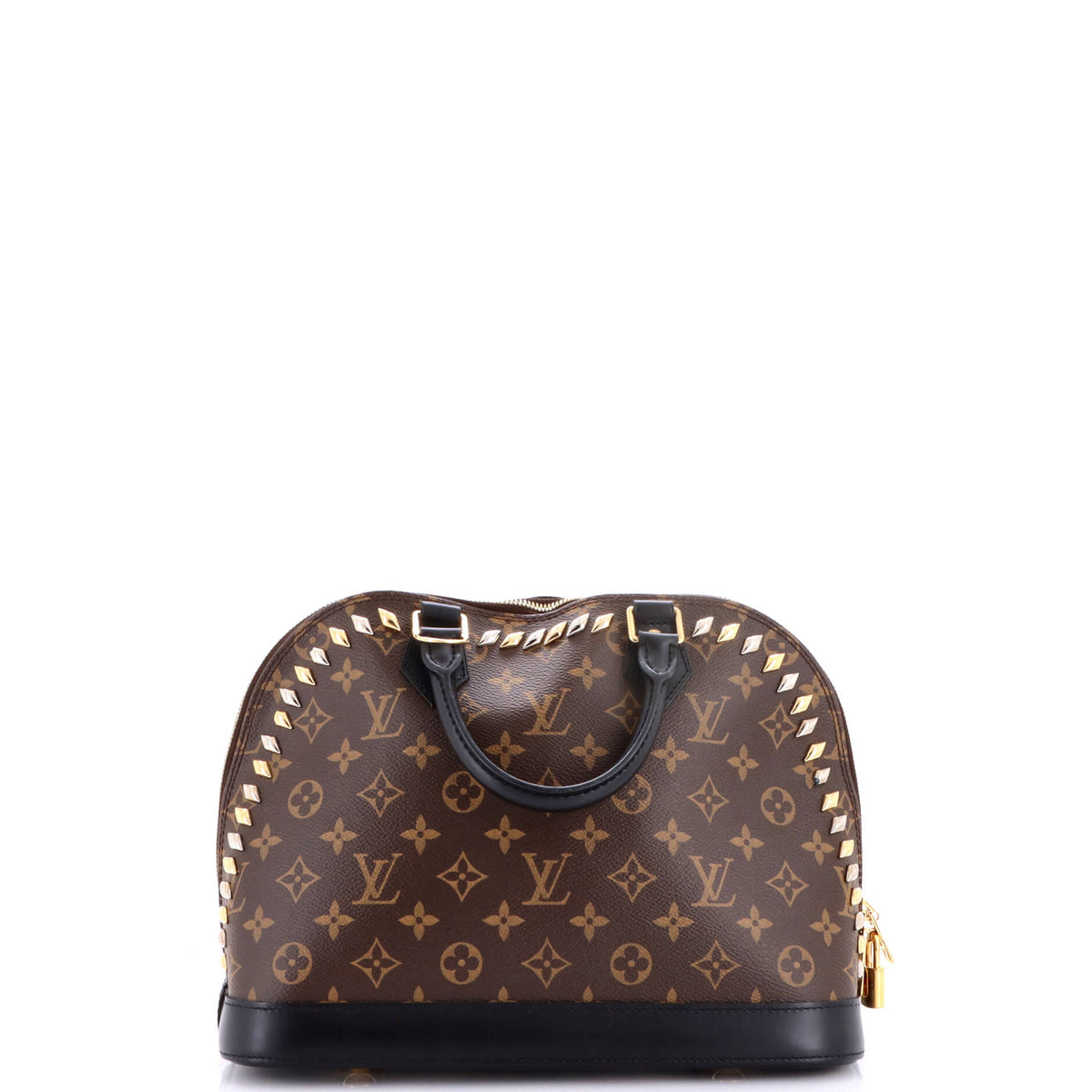 Metal Stones Alma Handbag Studded Monogram Canvas PM
