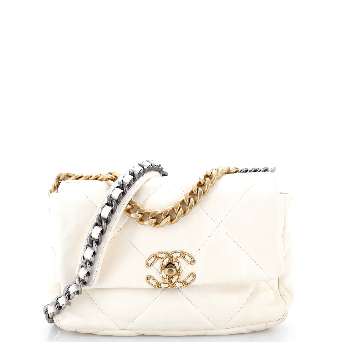 19 Flap Bag Quilted Leather Medium