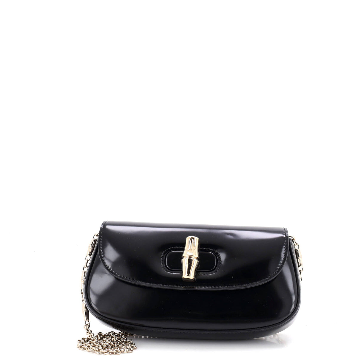 Bamboo Night Chain Clutch Leather Small