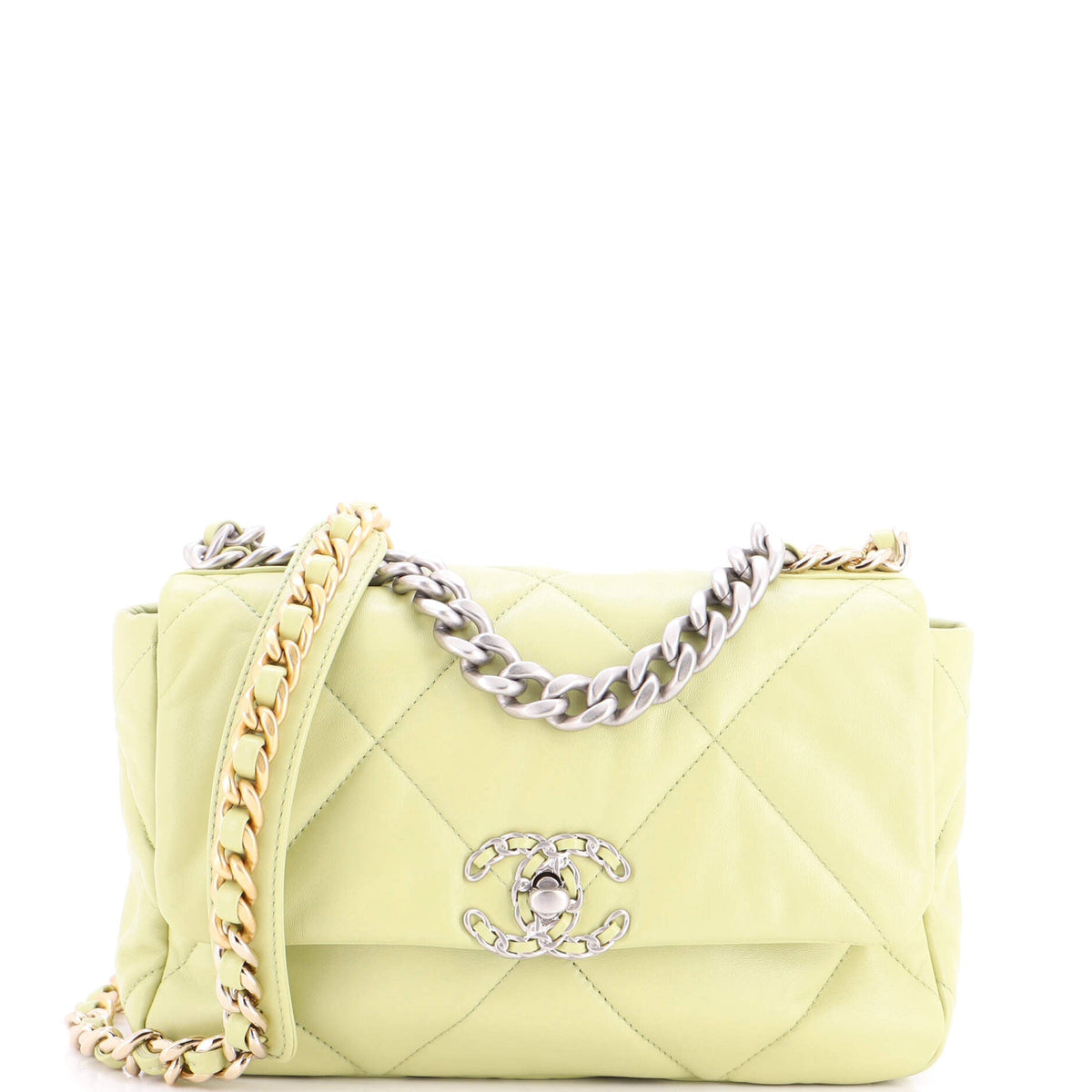19 Flap Bag Quilted Leather Medium