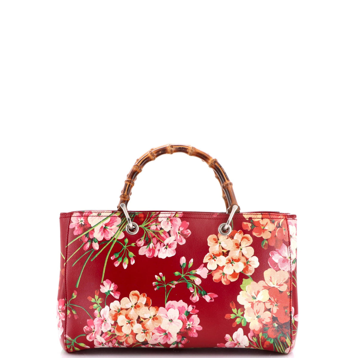 Bamboo Shopper Tote Blooms Print Leather Medium