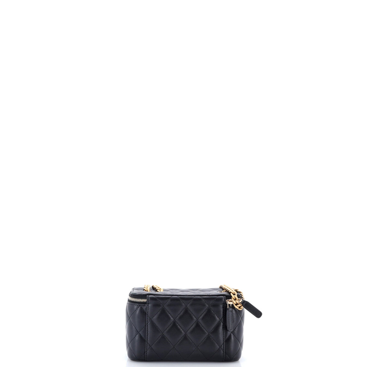 All Slide Long Vanity Case with Chain Quilted Lambskin Small