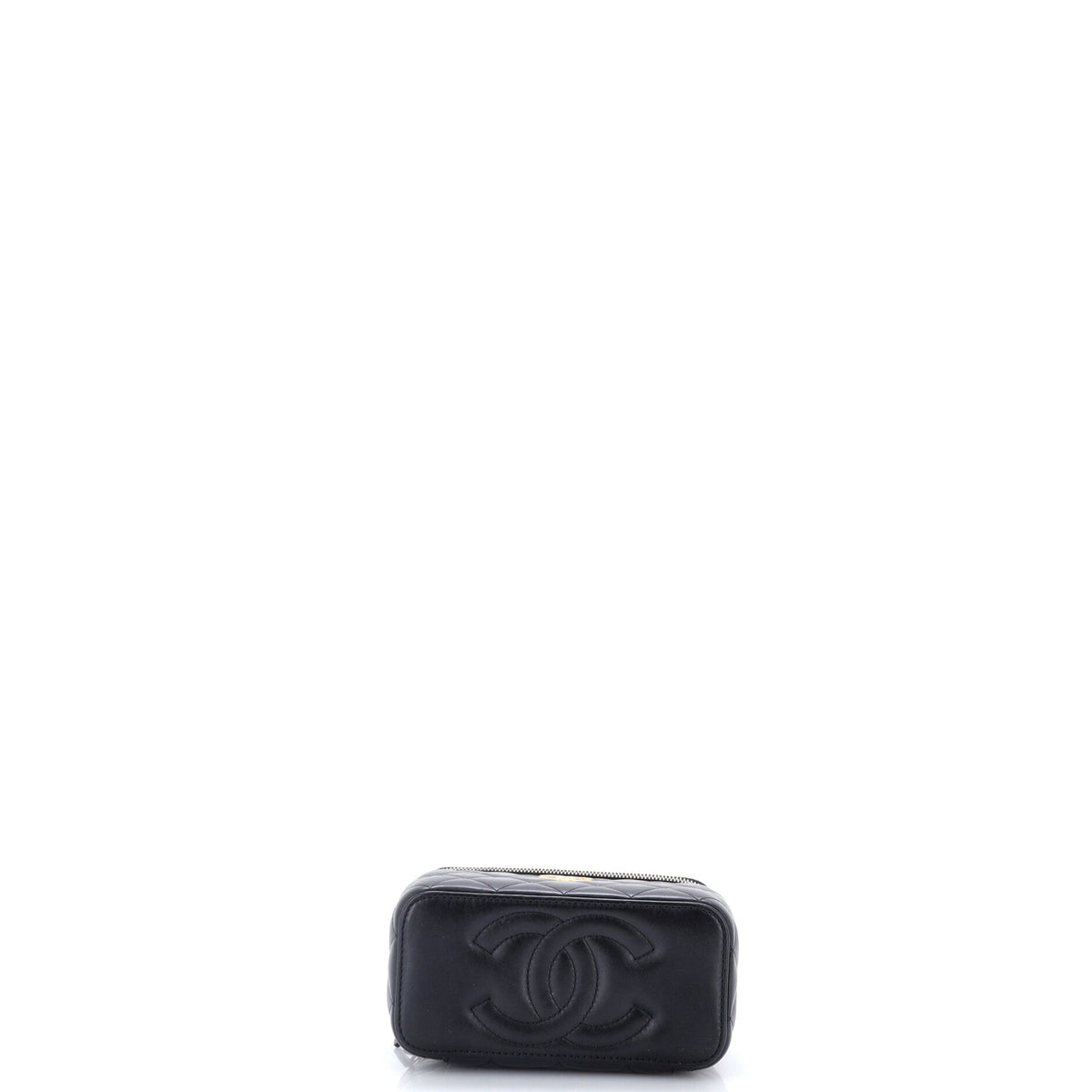 All Slide Long Vanity Case with Chain Quilted Lambskin Small