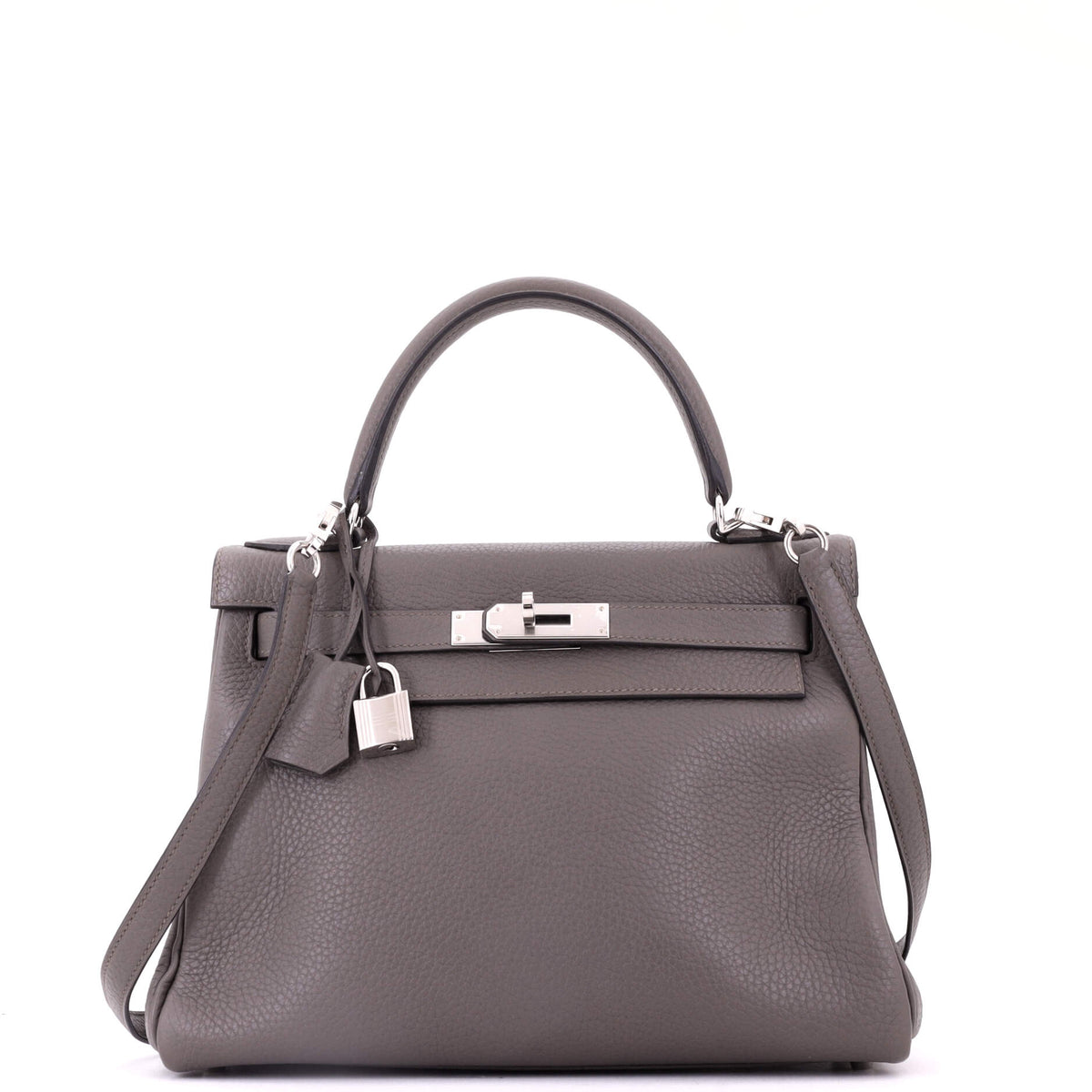 Kelly Handbag Etain Clemence with Palladium Hardware 28