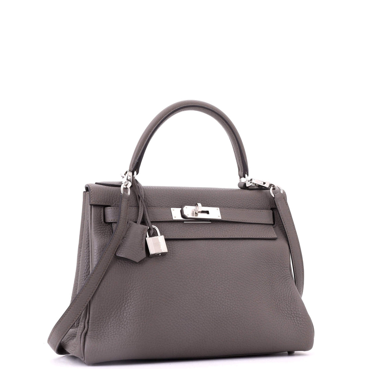 Kelly Handbag Etain Clemence with Palladium Hardware 28